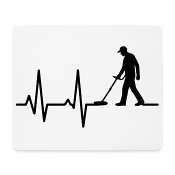 Herzschlag-oder-Metall-Detektions-Enthusiast - Mousepad (Querformat) - Weiß - Vorne