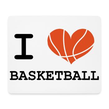 J'aime le basketball - Tapis de souris (format paysage) - blanc - Devant