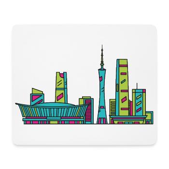 Chengdu City Skyline Sichuan Moderne Linienkunst - Mousepad (Querformat) - Weiß - Vorne
