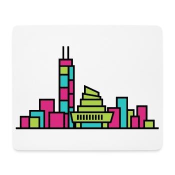 Hamilton City Skyline Industry Linienkunst - Mousepad (Querformat) - Weiß - Vorne