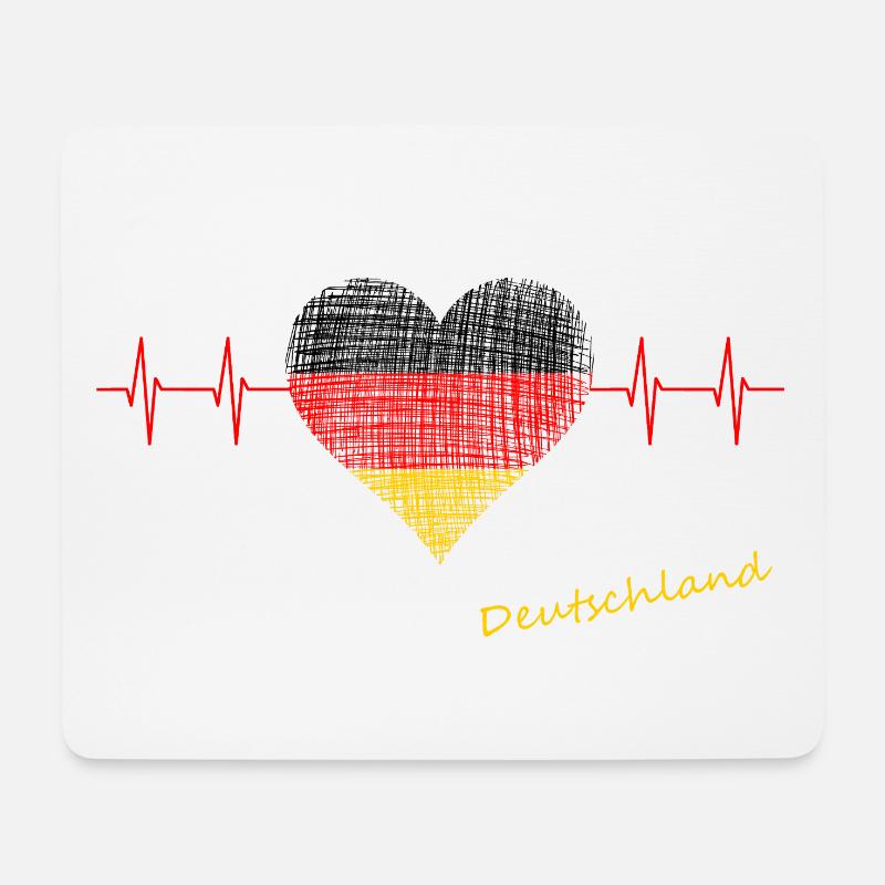 Flagge Deutschland Puls WM Nationalmannschaft  - Mousepad (Querformat) - Weiß