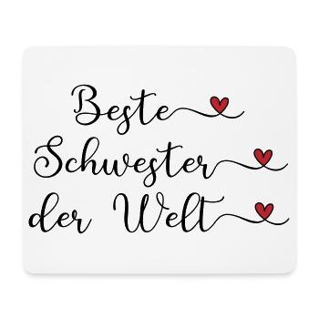 Beste Schwester der Welt Herz Geschenk - Mousepad (Querformat) - Weiß - Vorne