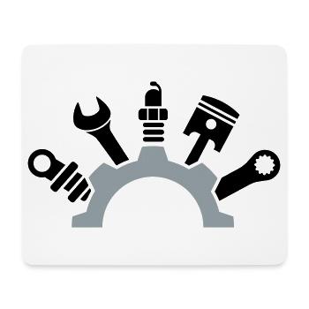 KFZ Mechaniker Werkzeug Logo - Mousepad (Querformat) - Weiß - Vorne