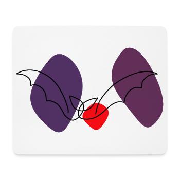 Lineart bat with color background - Mouse Pad (horizontal) - white - Front
