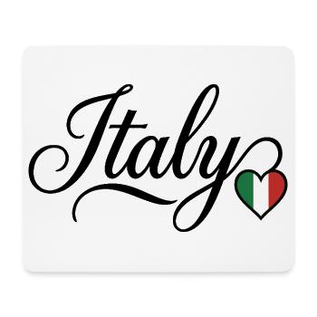 Italy Tricolor Heart Script - Mouse Pad (horizontal) - white - Front