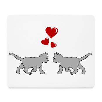 katze_verliebt_02 - Tapis de souris (format paysage) - blanc - Devant