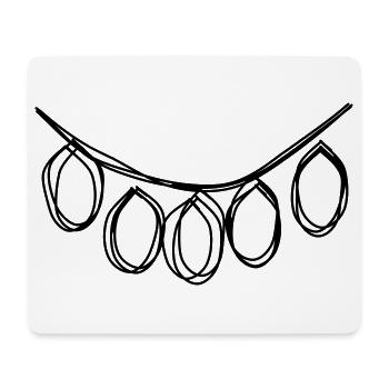 Lichtergirlande handgezeichnet - Mousepad (Querformat) - Weiß - Vorne