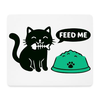 Hungrige Katze Futternapf Grafik - Mousepad (Querformat) - Weiß - Vorne