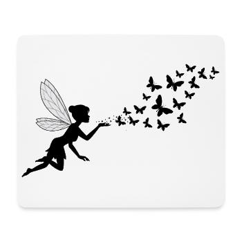 Schmetterlingdesign Pusteblumen Wiese Herzen Feen - Mousepad (Querformat) - Weiß - Vorne