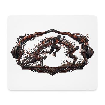 Broad Jump – Katzen Fitness Action - Mousepad (Querformat) - Weiß - Vorne