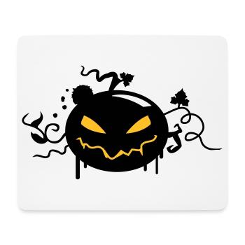 citrouille d'halloween noir avec des yeux brillants - Tapis de souris (format paysage) - blanc - Devant
