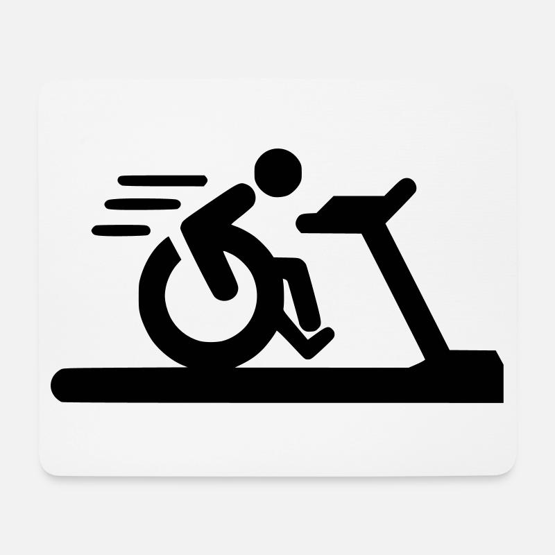 Fitness im Rollstuhl # - Mousepad (Querformat) - Weiß