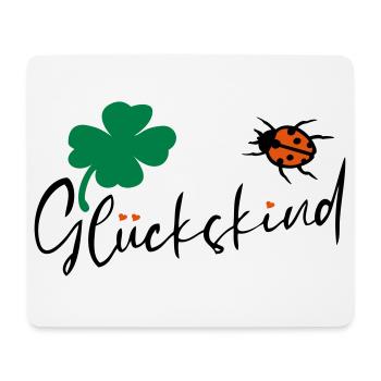 Glückskind Kleeblatt Glück - Mousepad (Querformat) - Weiß - Vorne