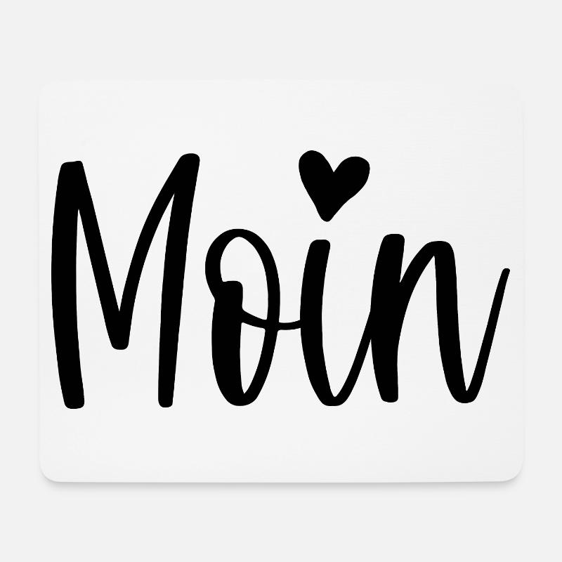 Moin Mit Herz Norddeutsch Nordisch - Mousepad (Querformat) - Weiß