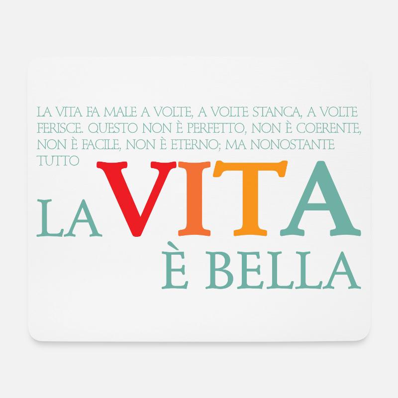 La vita e bella - Mousepad (Querformat) - Weiß
