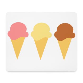 Eis Eiscreme Erdbeereis Vanilleeis Schokoeis - Mousepad (Querformat) - Weiß - Vorne