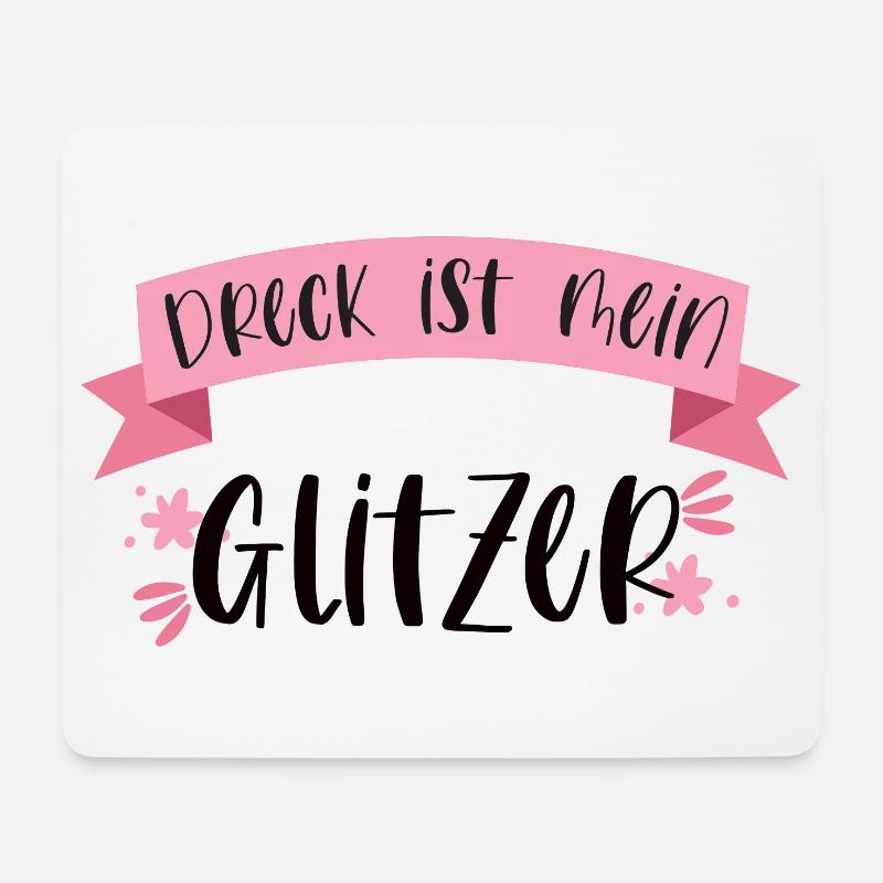 Dreck Stall Landwirtschaft Landwirtin Glitzer - Mousepad (Querformat) - Weiß