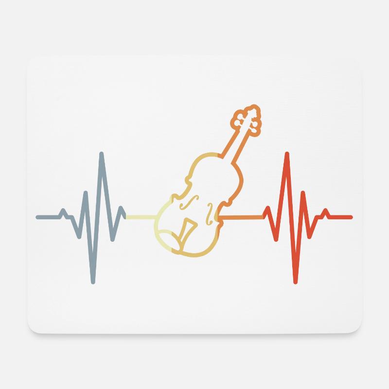 Violine Herzschlag EKG - Mousepad (Querformat) - Weiß