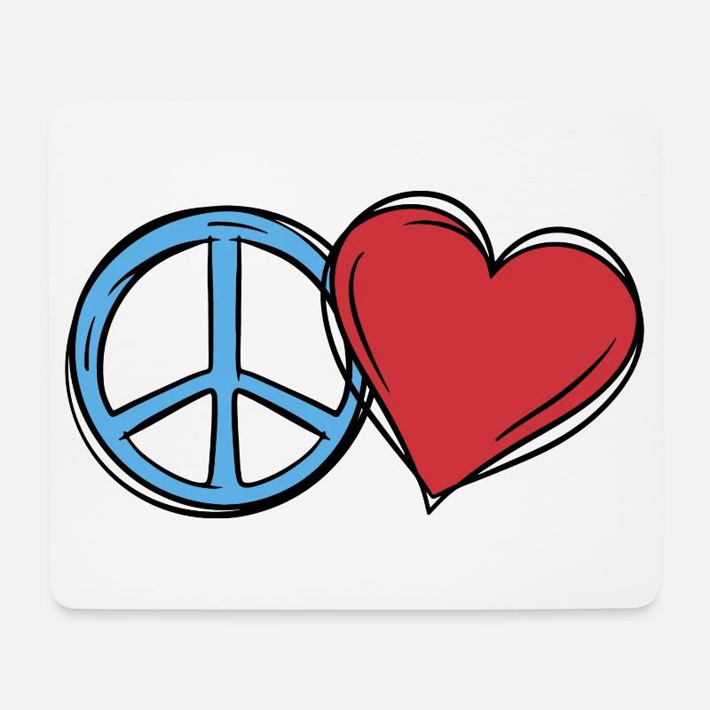 Herz Weltfrieden Peace Frieden Liebe Geschenkidee - Mousepad (Querformat) - Weiß