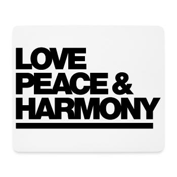 Typo Love Peace Harmony 1C - Mousepad (Querformat) - Weiß - Vorne
