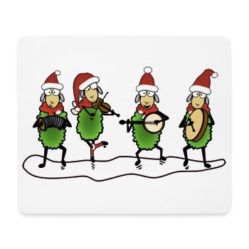 Weihnachten Folk Schafe - Mousepad (Querformat) - Weiß - Vorne