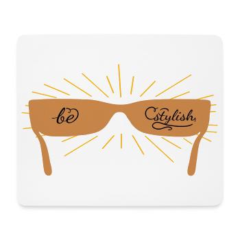 be stylish with sunglasses - Mouse Pad (horizontal) - white - Front