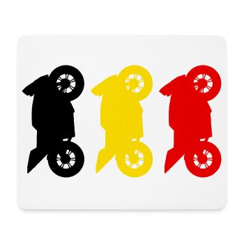 Moto Belgique Flag Motorsport Biker - Tapis de souris (format paysage) - blanc - Devant