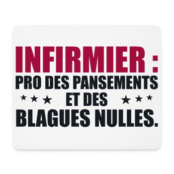 Infirmier pro des pansements et des blagues nulles - Tapis de souris (format paysage) - blanc - Devant
