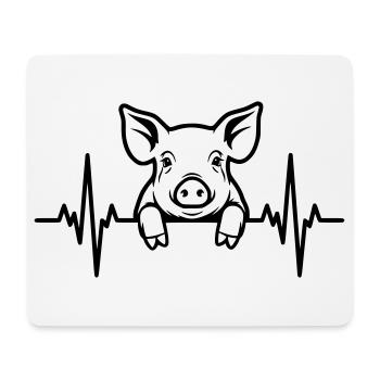 Battement de cœur de cochon – Doux Porcelet - Tapis de souris (format paysage) - blanc - Devant