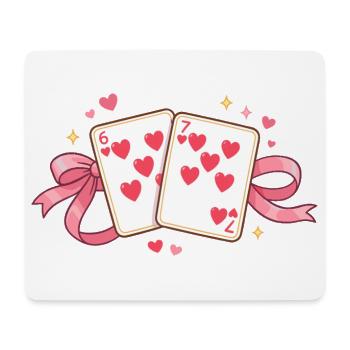 Spielkarten Valentine 67 six seven Herz Geschenk - Mousepad (Querformat) - Weiß - Vorne
