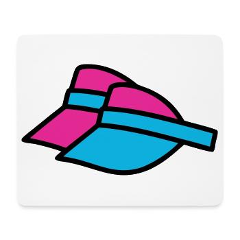 90er Sonnenblenden Retro Visor - Mousepad (Querformat) - Weiß - Vorne