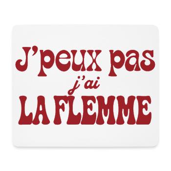 J'peux pas j'ai la flemme - Tapis de souris (format paysage) - blanc - Devant