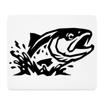 Poisson sauteur Pêche Pêche Poisson prédateur - Tapis de souris (format paysage) - blanc - Devant