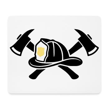 Feuerwehrhelm Aexte Grafik - Mousepad (Querformat) - Weiß - Vorne