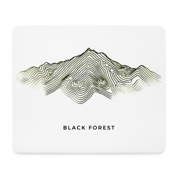 Black Forest Topographic | Vintage Line Art - Mousepad (Querformat) - Weiß - Vorne