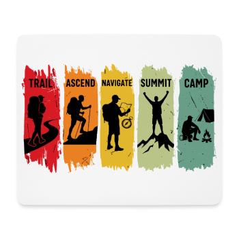 Retro Hiking Steps Trail Climb Summit Camp - Mousepad (Querformat) - Weiß - Vorne