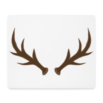 Geweih-Wappen Emblem - Mousepad (Querformat) - Weiß - Vorne