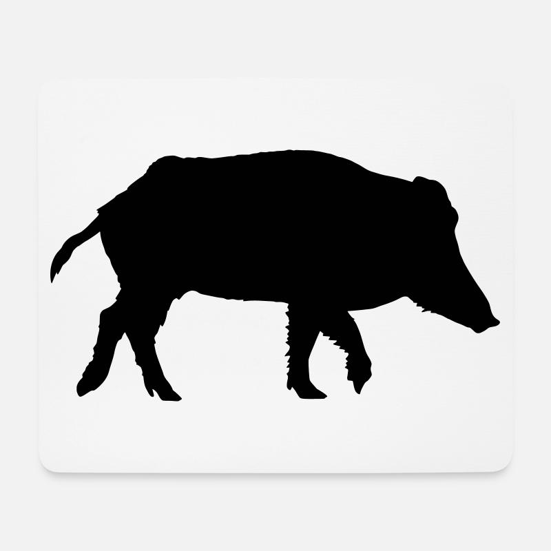 Wildschwein - Mousepad (Querformat) - Weiß
