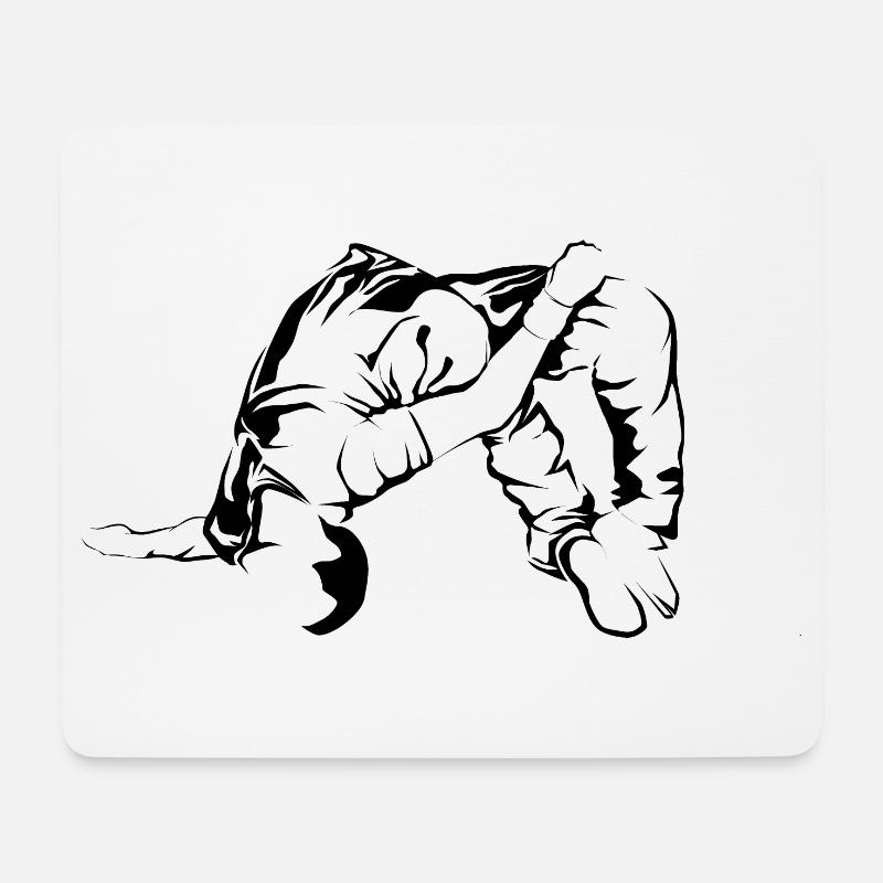 backflip salto freerunner parkour Sport Athlet - Mousepad (Querformat) - Weiß