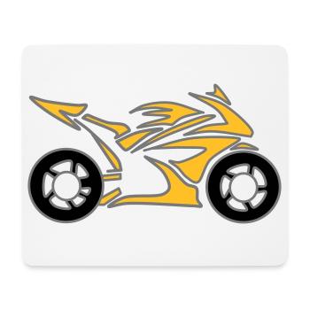 Motorrad Bike Chopper Moped Rolle - Mousepad (Querformat) - Weiß - Vorne