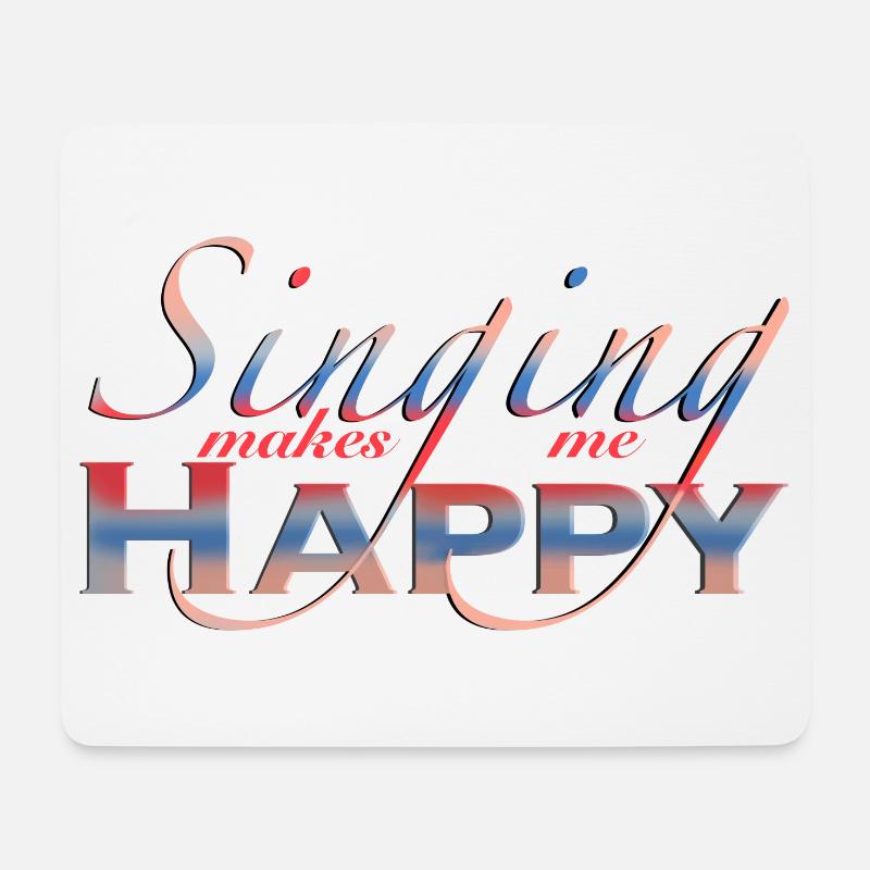 Musik singen Happy Musiker - Mousepad (Querformat) - Weiß