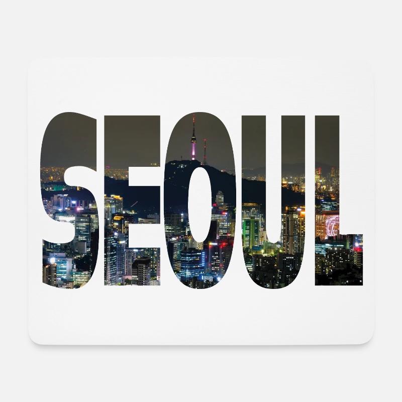 Seoul - Mousepad (Querformat) - Weiß