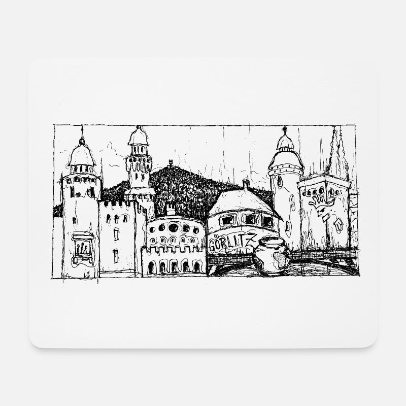 Görlitz Skyline - Mousepad (Querformat) - Weiß