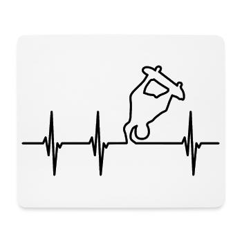 Skateur ECG Heartline - Tapis de souris (format paysage) - blanc - Devant