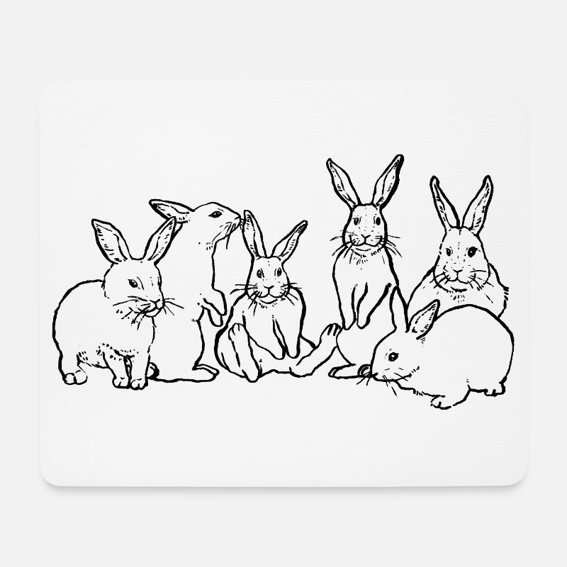 BUNNY GANG - Mousepad (Querformat) - Weiß
