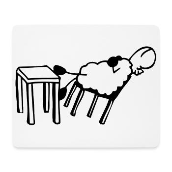 Moutons endormis - Tapis de souris (format paysage) - blanc - Devant