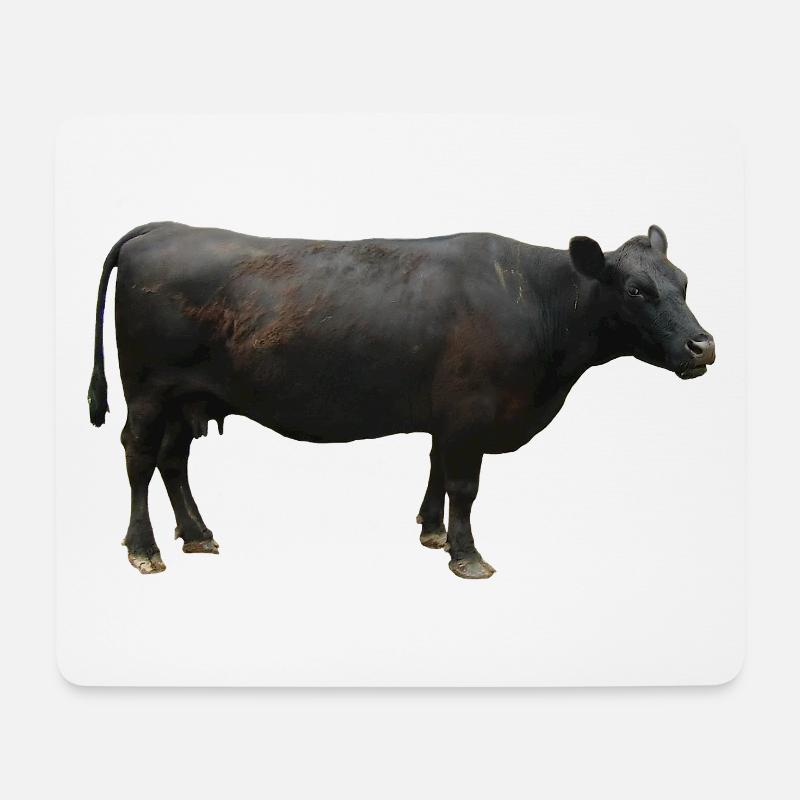 Rind schwarz - Mousepad (Querformat) - Weiß