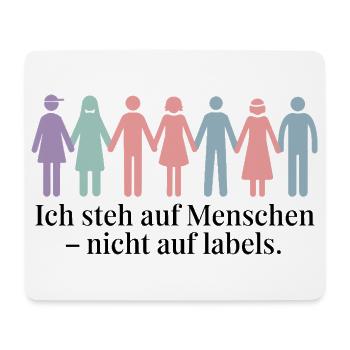 I like people – not labels - Mouse Pad (horizontal) - white - Front