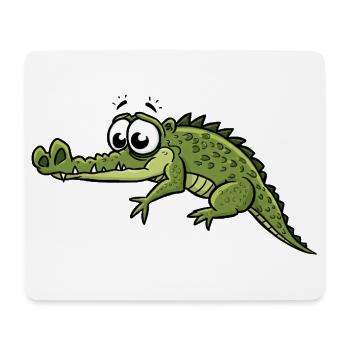 Krokodil mit großen Augen Cartoon - Mousepad (Querformat) - Weiß - Vorne