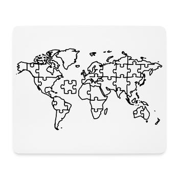  Weltkarte Puzzle Erde Global - Mousepad (Querformat) - Weiß - Vorne